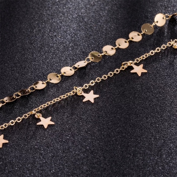 5 for $25 Two Layer Star Choker Necklace - Picture 3 of 5